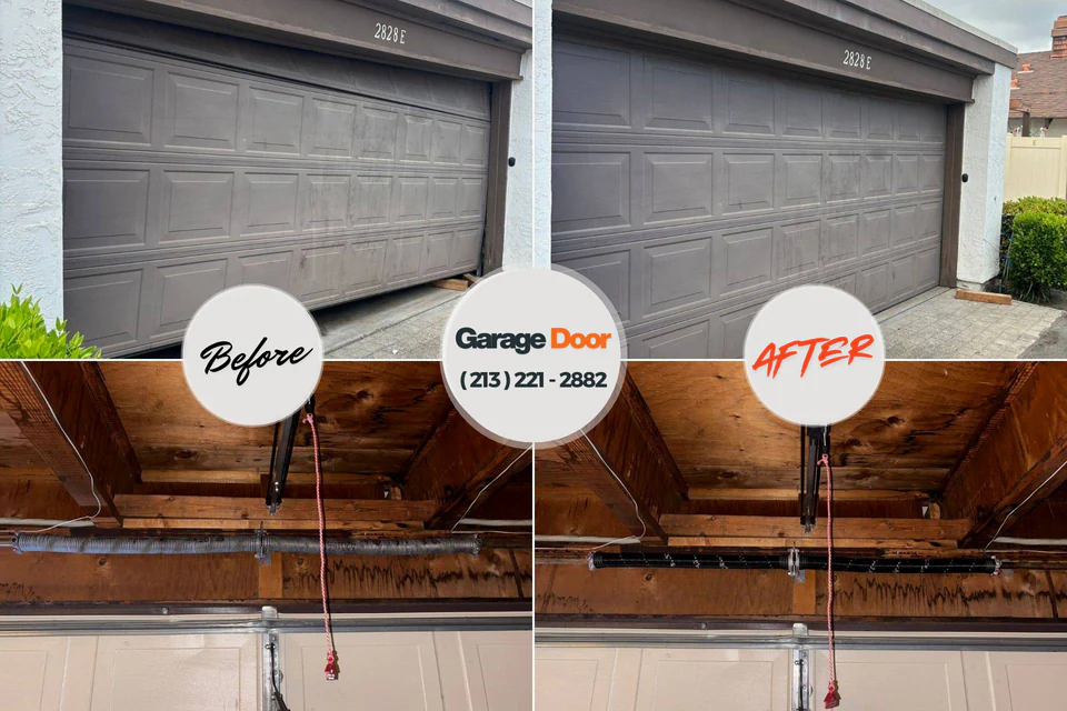 Before and after: garage door repair Punxsutawney, PA